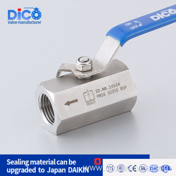 Hexagonal Type High pressure SS316 1PC BALL VALVE